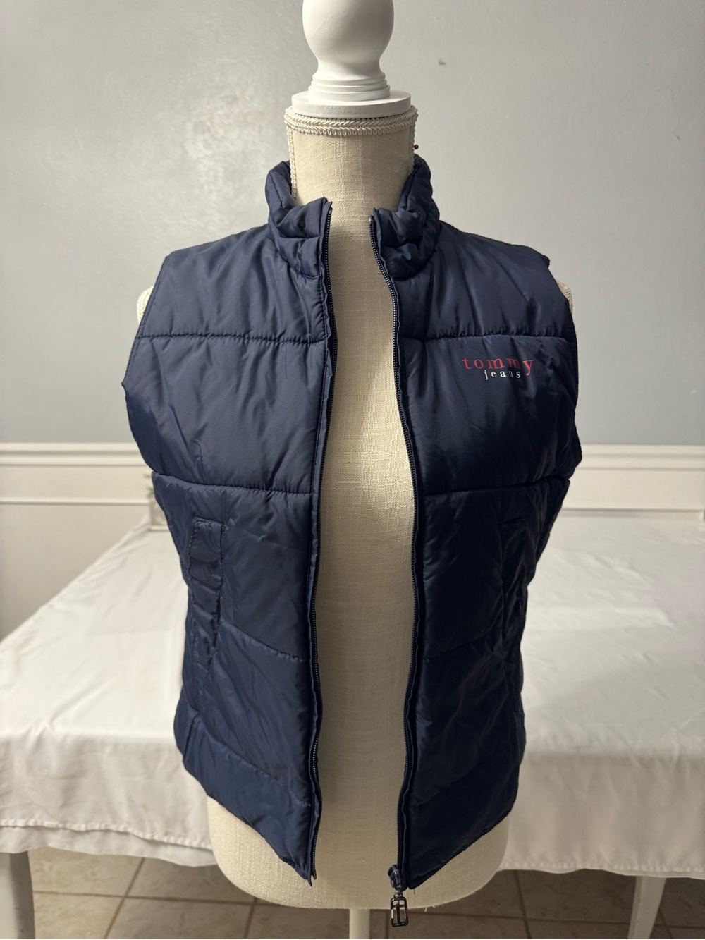 Tommy Hilfiger Navy Quilted Puffer Vest